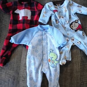 Carter's Kids One Piece Pajamas - Red, Blue, and Light Blue